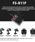 R11P 2.4GHz 11CH RC Receiver With External Single Antenna Compact Fit For RC Cars And Boats ANT Protocol Compatible