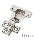 Six Pack 1-1/4 Inch Overlay 40mm Cup 95 Degree Soft Close Concealed Self Closing Three Way Adjustable Face Frame Cabinet Hinges With Screws