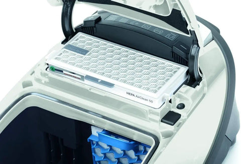 SFHA 50 Active HEPA Filter For S4 S5 S6 And S8 Vacuum Cleaners Replacement Part shown inside vacuum model with open compartment