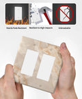 Totally Rad Beige Marble Modern Wall Plates Decorative Light Switch Covers For Toggle And Rocker Switches Super Tough Polycarbonate in hand.