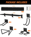 Heavy Duty Steel Garage Tool Wall Rack With Shelves And 6 Hooks package contents with mounting plates and accessories