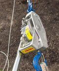 Industrial Grade Cable Come Along Winch With 2 Ton Capacity, Double Or Single Line Lift, shown in rugged outdoor setup
