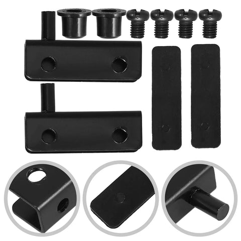 Black Finish Glass Shower Door Hinges Set With Metal Clamps Cold Rolled Steel Construction 4-Pair Shower Door Hardware