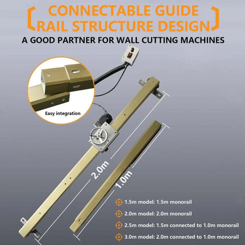 Circular Saw Guide Linear Wall Cutting Track With Smooth Remote Lift And No Sweat Depth Adjustment Tough Steel Track Kicks Through Drywall Fast Snappy Window Prep Must Have Ryno Upgrade, showing connectable guide rail design.
