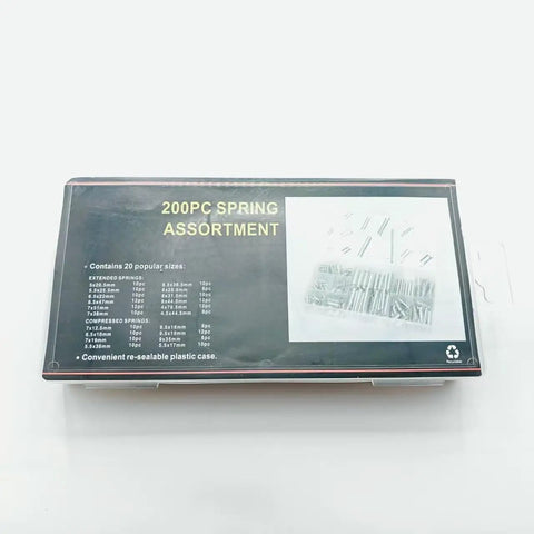 Massive 200 Piece Zinc Plated Spring Assortment Kit Packed With Tiny Tension And Compression Springs In 20 Diverse Sizes For Serious Home Repairs, DIY Projects And Mechanical Fixes Galvanized Steel Quality in case