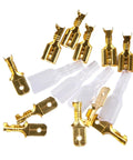 Kickstart Your DIY Projects With This Awesome 150 Piece Assorted Female Crimp Spade Terminal Kit Featuring 2.8mm 4.8mm And 6.3mm Connectors Plus Full Insulation Sheath For Serious Wire Wrapping Mastery, gold insulated terminals