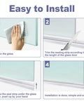Installation steps for Frameless Shower Door Bottom Seal With Drip Rail For Three Eighths Inch Glass, 27.5 Inch Length.