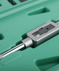 Mycene High-Speed Steel Screw Extractor Set For Stripped Broken Damaged Bolts And Rusty Nuts Includes Heavy Duty Case For Mechanics And DIY Garage Pros To Easily Remove Tough Fasteners With Ease, close-up in case