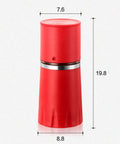 Portable Manual Coffee Grinder And Brewer With Built In Bean Storage All In One Travel Coffee Cup For Camping And Road Trips, Red.