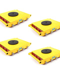 Badass Heavy Duty Moving Skates With 360 Degree Swivel And Non Slip Pads Rock Solid Carbon Steel Equipment Rollers For Factory And Warehouse Workloads Smooth Ride Load Movers Set Of Four, yellow roller set.