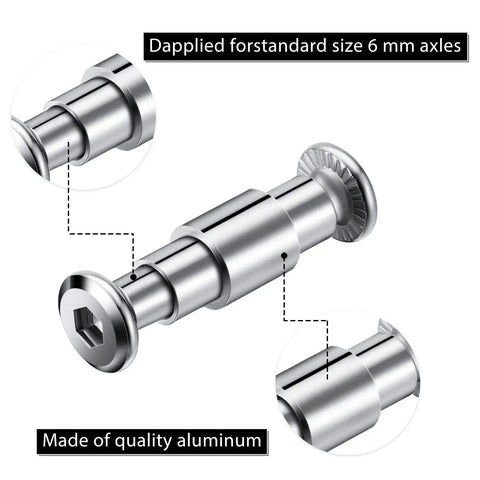 16 Piece Inline Skate Spacers Aluminum Axle Spacers For 6mm Axles Inline Bearings Speed Spacer Kit, durable aluminum spool.