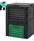 80 Gallon Outdoor Compost Bin With Snap On Lid And Aeration Vents Heavy Duty Monster Capacity Yard Waste Recycle Container