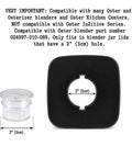 Blender Lid Filler Cap For Oster And Osterizer Jar Lids With 2 Inch Hole Made Of Clear Plastic Durable Replacement Seal