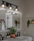 Three Light Bathroom Light Fixture With Black Metal Shade Industrial Indoor Wall Mount Sconce For Modern Homes Dope Look