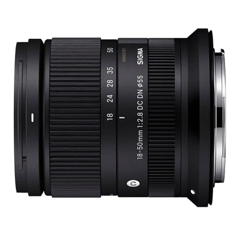 Side view of 18-50mm F2.8 DC DN Contemporary Lens For Canon RF Mount Mirrorless Cameras Go-To Travel Lens