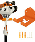 Must Have Heavy Duty Garage Wall Organizer Rack for Garden Tools and Power Gear holds grass trimmer, hedge trimmer, stainless steel