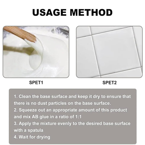 All Purpose Tile Crack Filler Adhesive usage method for ceramic porcelain glass fiberglass and stone surfaces