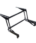 One Piece Folding Lift Hinge With Air Spring Mechanism Drops Like Butter Built Rock Solid Heavy Duty Cold Rolled Steel Furniture Hardware, black, sturdy design.