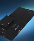 XL Large Gaming Mouse Pad With Ultra Smooth Surface And Non Slip Rubber Base, Washable Desk Mat, shown in size comparison.