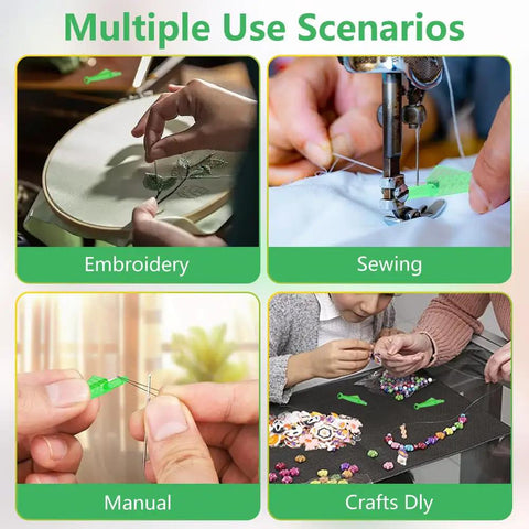 Fish Mouth Needle Threader For Sewing Machines And Hand Use Automatic Needle Threader Tool in multiple use scenarios.