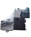 Electric proportional valve PMVP 5-43/G24, metal body with black housing, side view wrapped in plastic