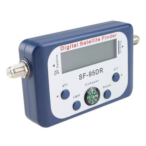 Portable Digital Satellite Signal Finder Meter For Dish Network And DirecTV FTA with compass, audio tone, built-in amplifier, side view