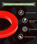 Red silicone garden hose washers, 30 pcs, for 3/4-inch hoses and 5/8-inch fittings