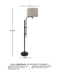 Rustic Industrial Black Table Lamp With Adjustable Arm And Knobby Metal Base 34 And A Half Inches Tall Perfect For Home Office Or Living Room Adds Modern Edge Ambient Room Vibe Lighting with dimensions and details