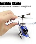 S107 S107G Phantom 3.5 Channel Mini RC Helicopter With Gyro Blue Indoor Ready Dual Frequency Switch Stable Flight in hand