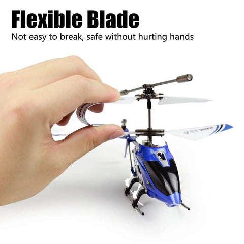 S107 S107G Phantom 3.5 Channel Mini RC Helicopter With Gyro Blue Indoor Ready Dual Frequency Switch Stable Flight in hand