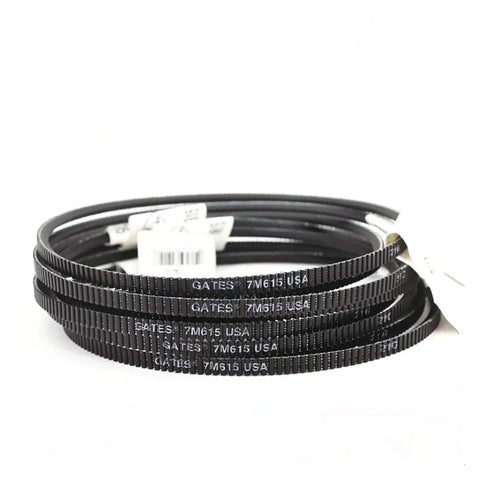 Drop In Tough Polyurethane Wedge Drive Belts For Shop Machinery Cnc Lathe Grinder Motor And Three D Printer High Module Smooth Running Transmission Kit, five black polyurethane belts.