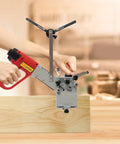 Person demonstrating Curve Edge Bander With Three Speed Adjustable, 2000W Portable Edge Banding Machine on a wooden edge