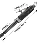 Sleek Pneumatic Air Hammer and Die Grinder for Engraving Metal and Stone Surfaces Compact Lightweight Build dimensions shown