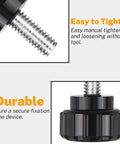 12 Pack M4 X 10mm Knurled Thumbscrews For Monitor Mounts And VESA Brackets, close-up of stainless steel clamping knob and text overlay
