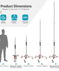Heavy Duty Light Stand With Casters 360 Degree Mobile Tripod Base Stainless Steel Construction height dimensions