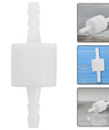 One Way Inline Check Valve For Filling Machines Plug And Play Discharge Nozzle Leakproof Plastic Filler Part For Precise Liquid Dispensing In Industrial Packaging Quick Upgrades And Smooth Integration, white plastic inline valve