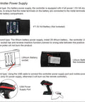 Battery compartment and connections for X4 RC Remote Transmitter With P6F Receivers, showing AA and lithium battery options.