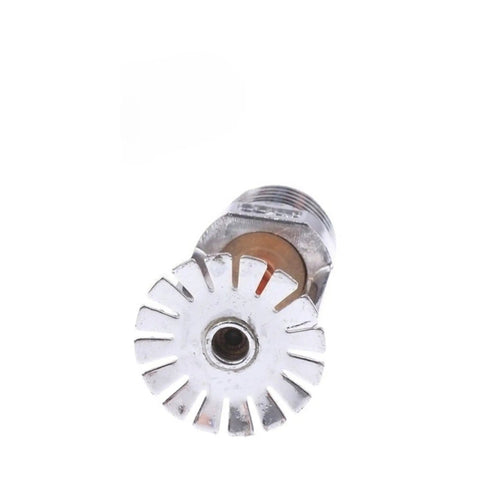 Premium Chrome Plated Fire Sprinkler Head Guard Cage with Heavy Duty Metal Mesh Shields Pendent Sprinklers view from top showing pin and ring.