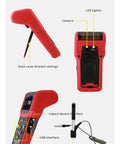 Top Tier Portable Digital Hardness Tester For Steel And Metal Featuring Vickers And Rockwell Scales 640 By 480 Pixel Display, showing interfaces and camera.