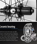 Tubeless Compatible Clincher Road Disc Carbon Wheelset 38mm Depth And 28mm Width Ceramic Bearings Center Lock Hub details
