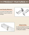 T5 Clip Bracket Hanger for LED Fluorescent Tubes Tube Holder Clamps depicting metal and plastic clips for easy fixture installation.