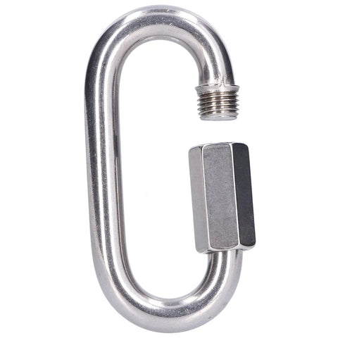 Stainless Steel Quick Link Connectors Set, Heavy Duty Threaded Carabiner Style Chain Links For Outdoor Gear, M4 Size
