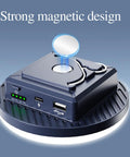 Rechargeable Camping Lantern With 13200MAh Battery And 4500 Lumens showing strong magnetic design and USB ports