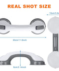 Dimensions of 2 Pack 12 Inch Shower Grab Bars With Strong Suction Cups, Non Slip Bath Safety Handles, Easy Install, Durable Plastic Grip.