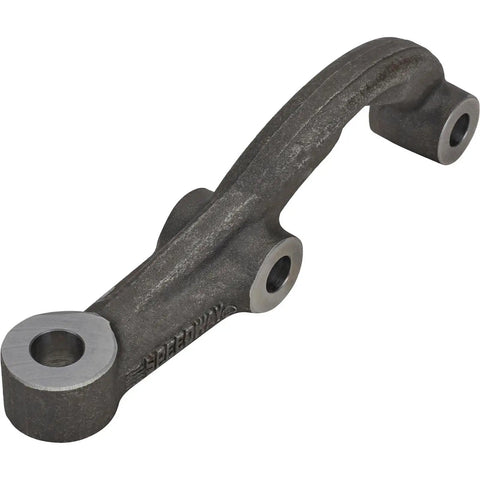 Pinto Spindle Short Arm Steering Arm Left, Heat Treated Steel, CNC Machined OEM Geometry, Side View