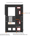 Open Air DIY Gaming PC Rig Case Rack With Handle Steel Plate Open Frame Chassis for ATX MATX ITX boards, top view layout guide.