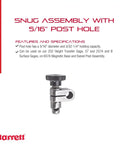 Snug Assembly For Full Sized Surface Gauge Post Hole With Secure Fit And Tool Compatibility Five Sixteenths Inch Diameter