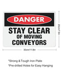 Stay Clear of Moving Conveyors Industrial Warning Sign 8 By 12 Inches Aluminum Indoor Outdoor Wall Decor Warehouse Safety