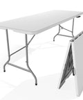 6 Foot Folding Picnic Table built for on the go camping picnics parties and kitchen use easy to fold and store with carrying handle