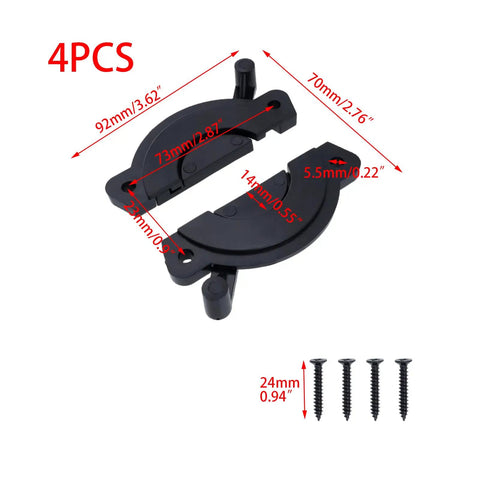 Straight Up Heavy Duty Table Leaf Connectors With Secure Locking Latches For No Sweat Assembly And Built Tough Performance On Folding Dining Tables, 92mm ABS parts with screws.